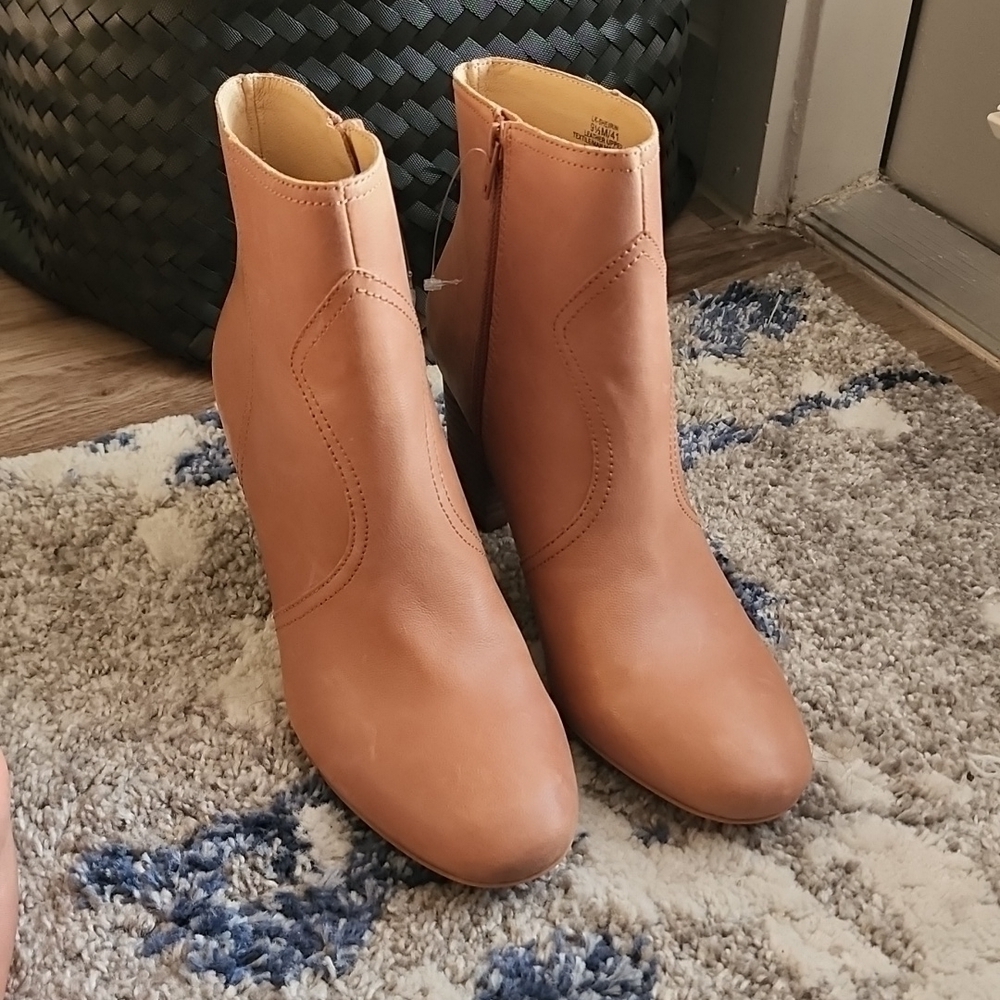 Lucky brand lk-sheirin camel booties Mob Wife Minimalist Chic - Picture 3 of 11